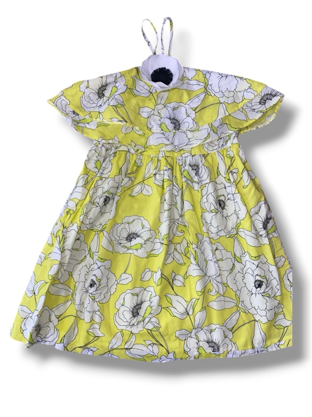 Janie and Jack Floral Ruffle Dress in the Glow Lemonade Bloom colorway